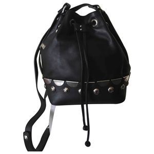 Diesel Black Gold Bucket Cross Body Bag With Strap & Metal Details Leather EUC